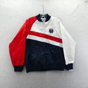 Starter Jacket Womens Medium Washington Wizards Red White Blue Satin Varsity NBA